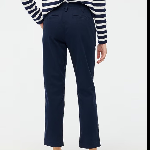 NWT J. Crew Factory Navy High-Rise Girlfriend Chino Pant SZ 8 - Picture 2 of 6